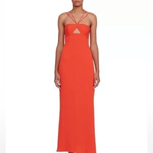 STAUD Red Strappy Maxi Dress